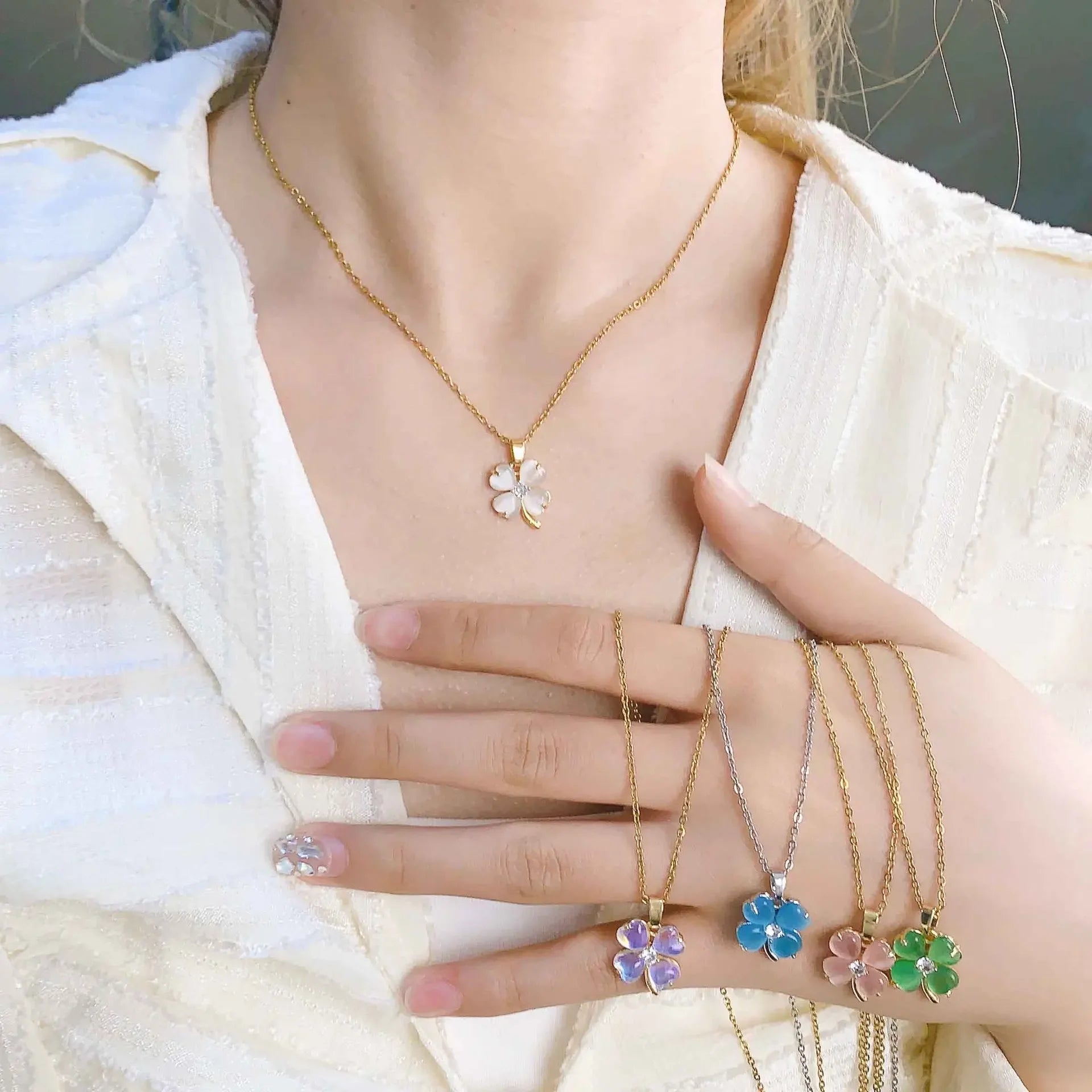 Collana Quadrifoglio Colorato | CONFEZIONE REGALO INCLUSA!