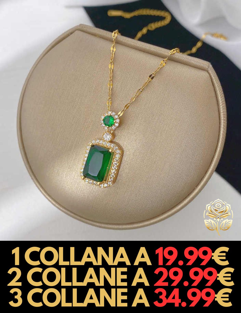 Collana Preziosa Smeraldo: CONFEZIONE REGALO INCLUSA!