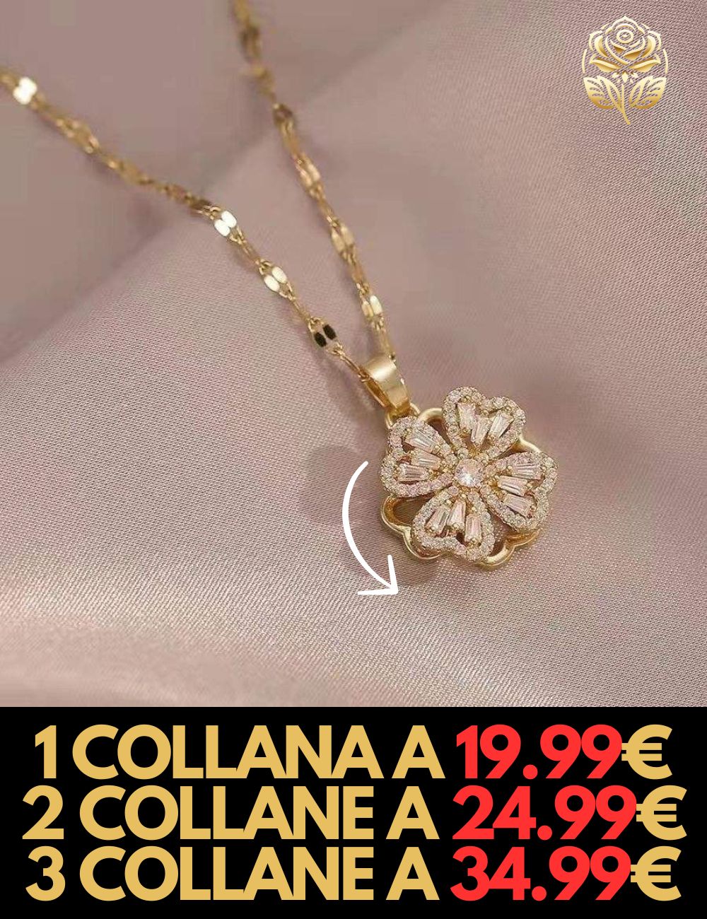 Collana Quadrifoglio Rotante™ - CONFEZIONE REGALO INCLUSA!